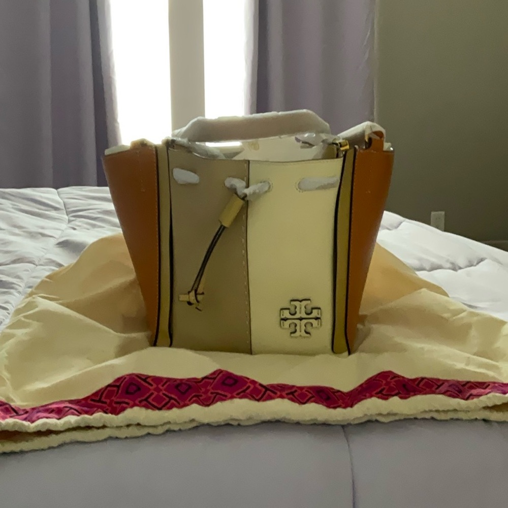 Tory Burch Tan and Cream Crossbody Bag